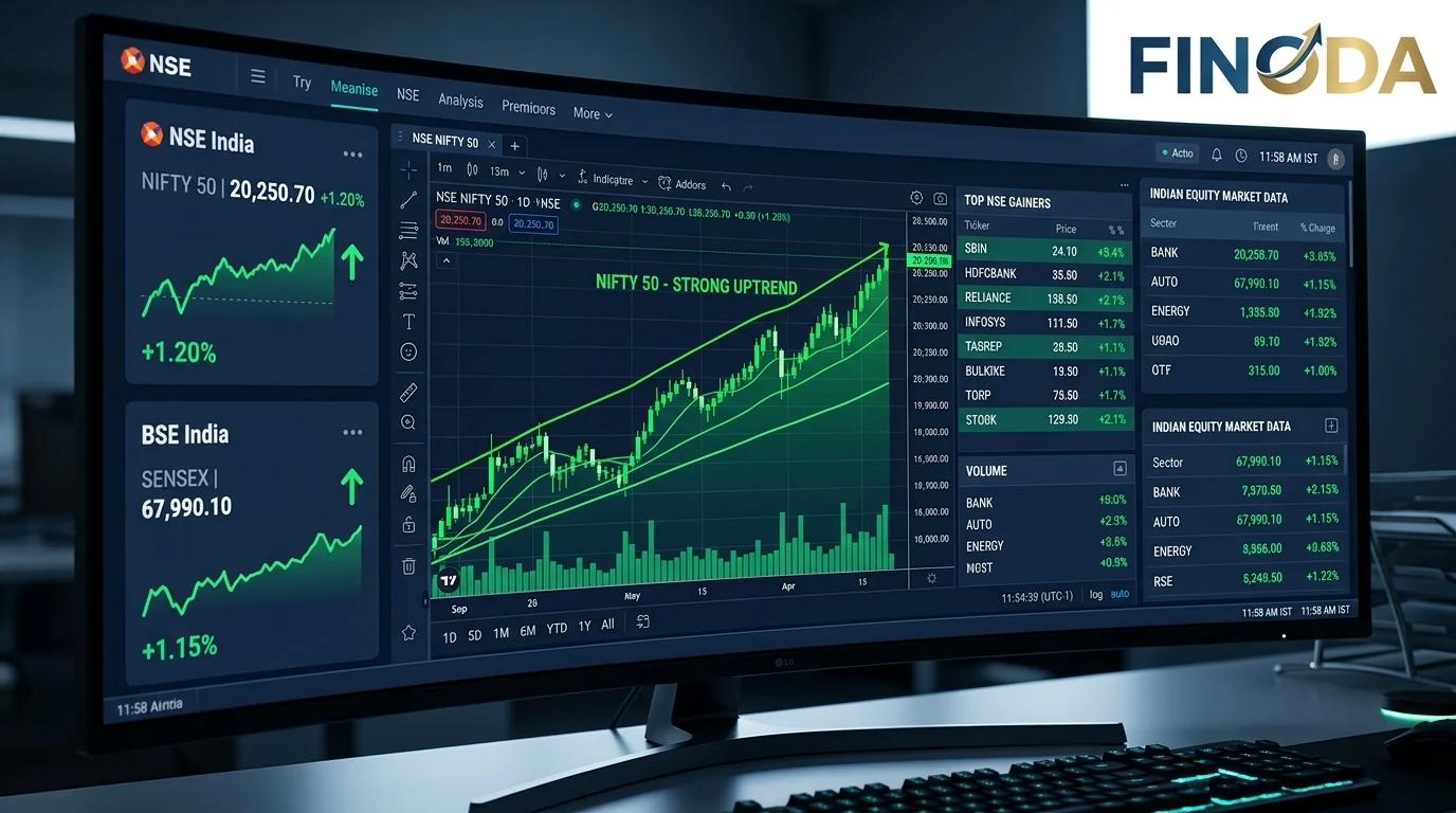 Equity trading NSE BSE India stock market Finoda