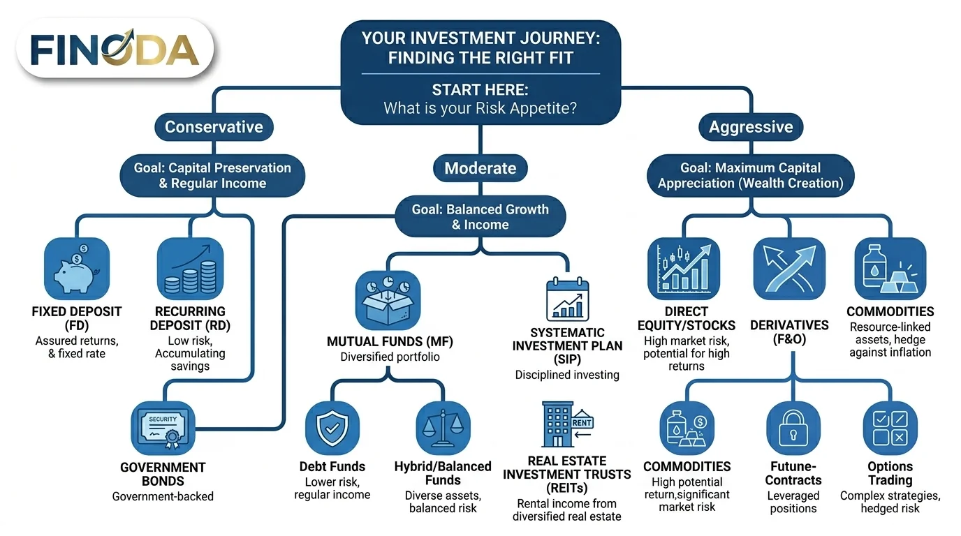 Investor profile guide conservative moderate aggressive risk India Finoda