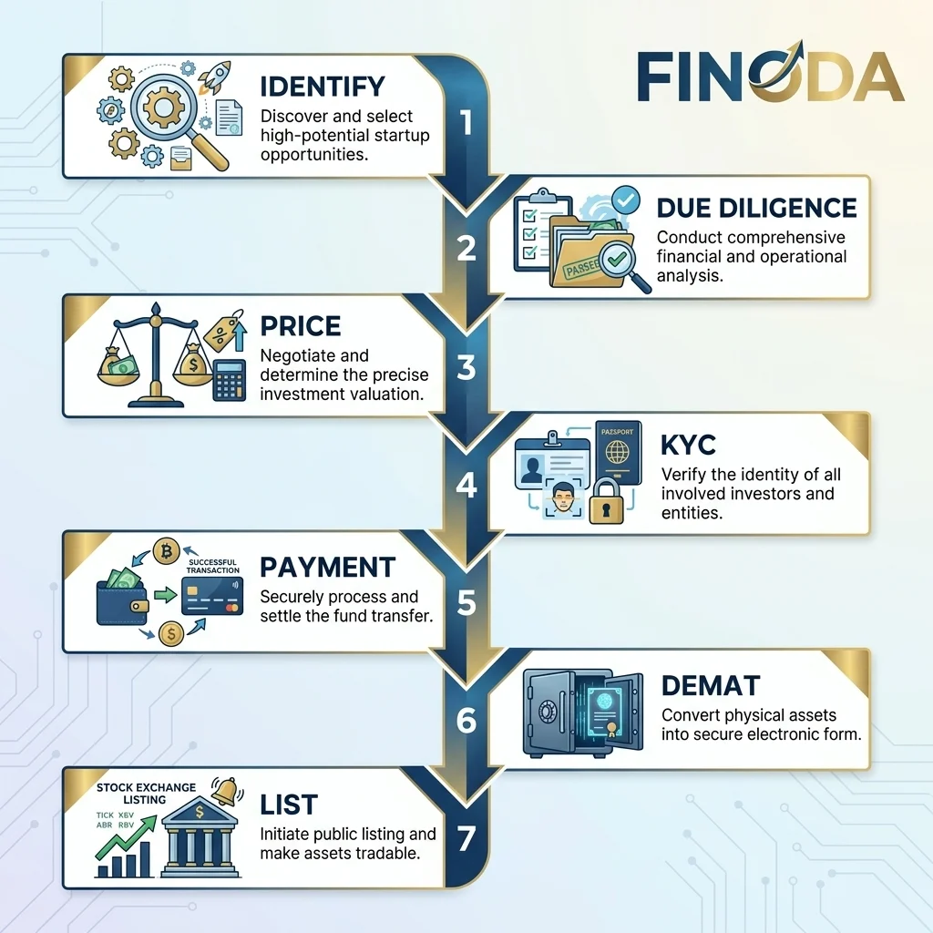 Pre-IPO investment process India — 7 steps from purchase to listing at Finoda